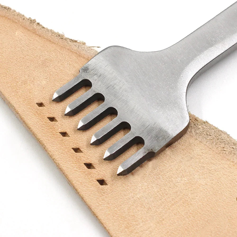 Leather Hole Punch Tool - 3/4/5/6mm Spacing Punch for Lacing, Stitching, and Sewing - DIY Leather Craft Tools with 1/2/4/6 Prong Options