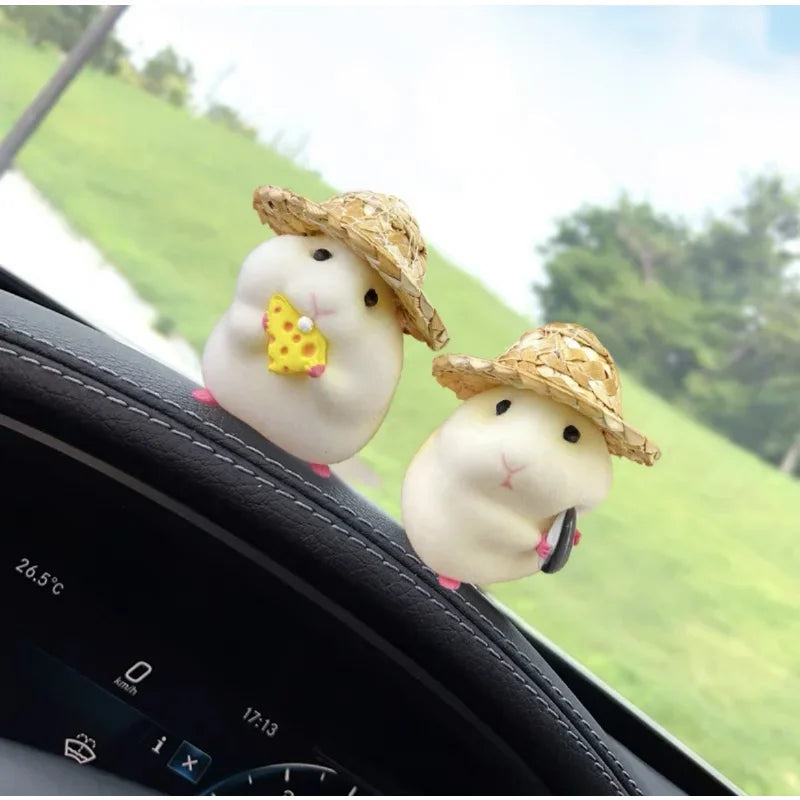 Cute Hamster Car Console Doll – Fun Car Interior Pendant & Cool Dashboard Decoration Accessory