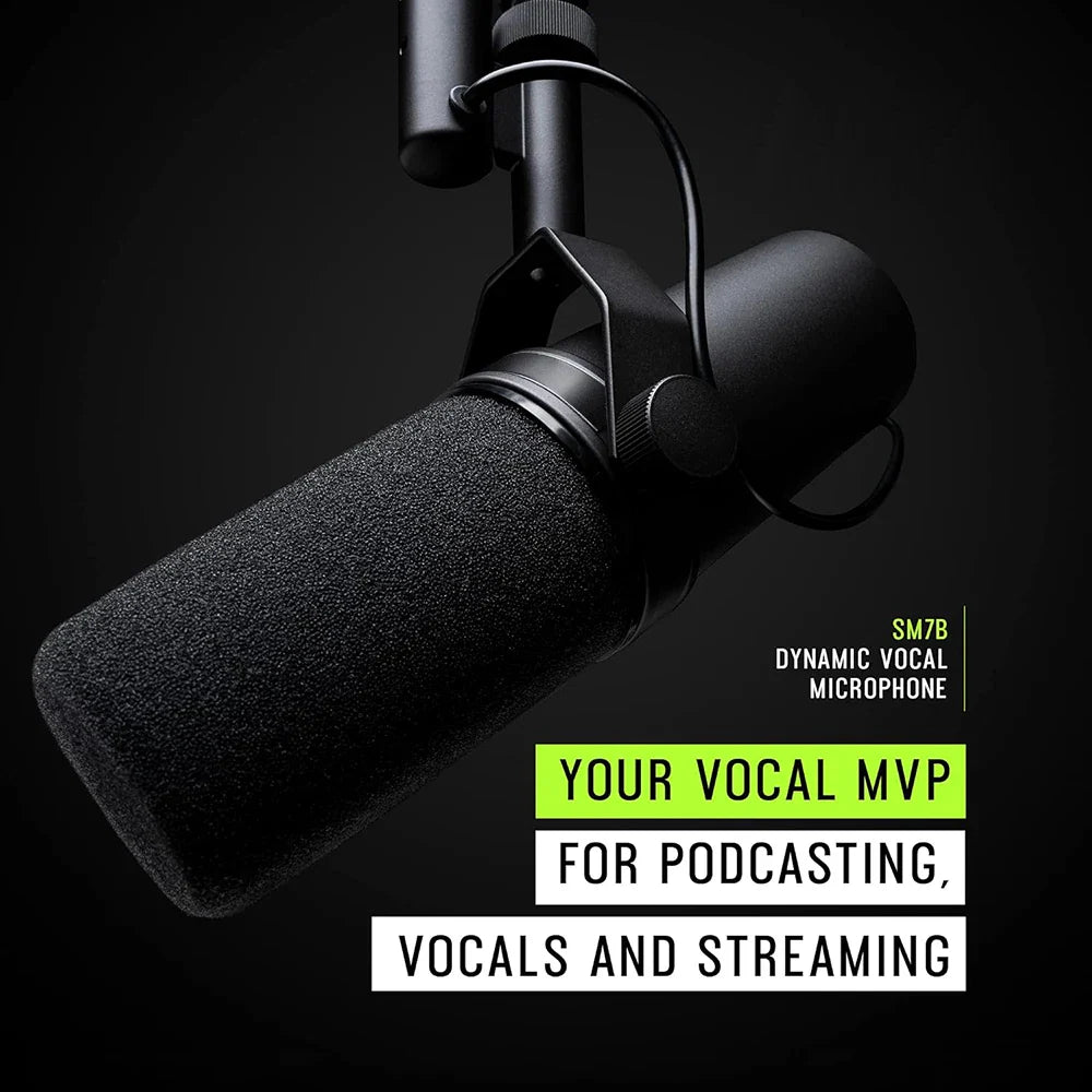 Professional Dynamic Microphone – Selectable Frequency Response for Studio Recording & Performance Vocals, Compatible with Shure SM7B