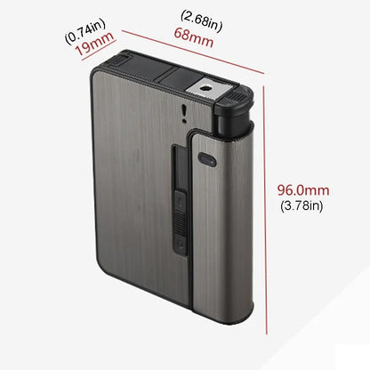 Portable Automatic Cigarette Case - Metal Holder Box for 10 King-Size Cigarettes, Gift for Men & Dad