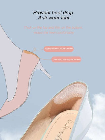 Upgrade Silicone Heel Stickers - Anti-Slip Heel Grips for Women and Men, Cushioned Inserts for Foot Heel Care Protection