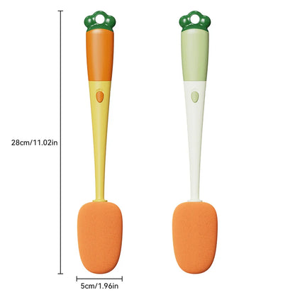 3-In-1 Long Handle Bottle Cleaning Brush - Sponge Bottle Gap Cleaner and Cup Cleaner for Kitchen