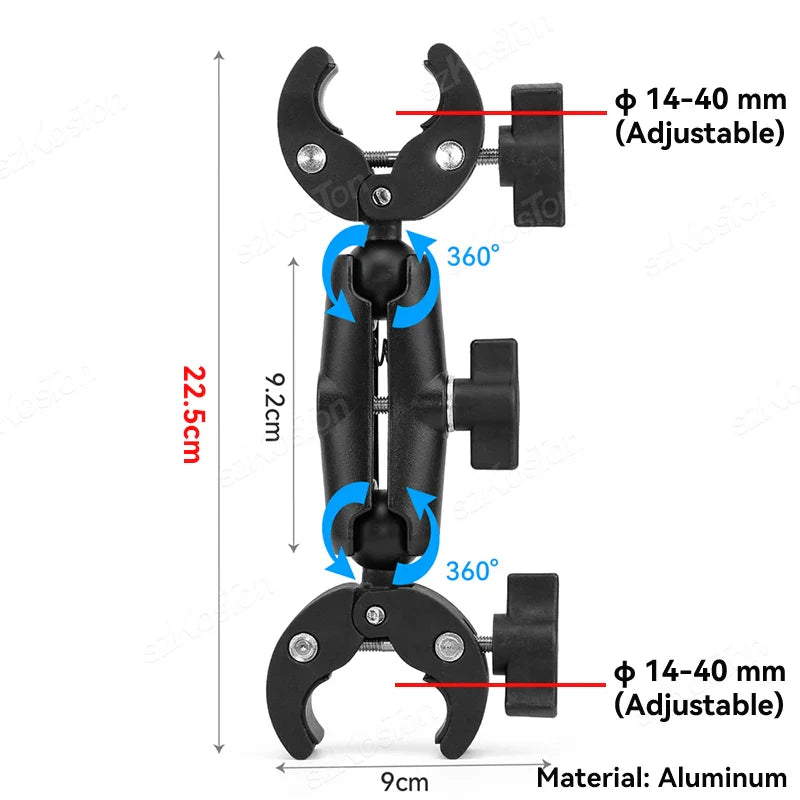 Selfie Stick Monopod Handlebar Mount – Compatible with Insta360 X4/X3/X2, GoPro 8-13 & DJI for Bicycle & Motorcycle