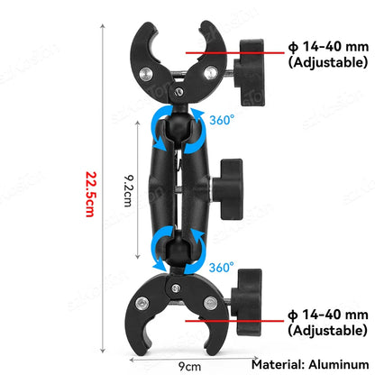 Selfie Stick Monopod Handlebar Mount – Compatible with Insta360 X4/X3/X2, GoPro 8-13 & DJI for Bicycle & Motorcycle