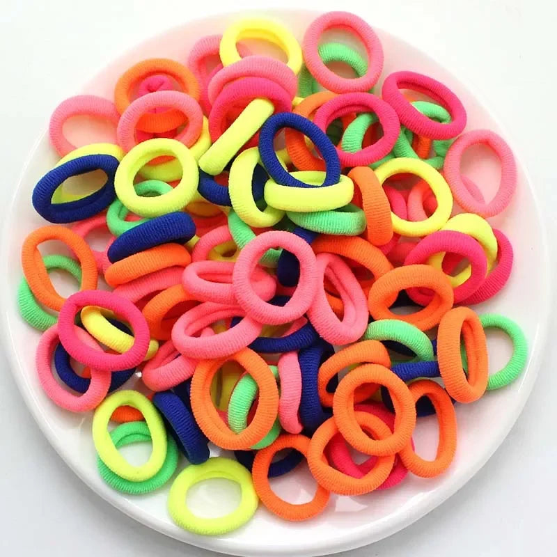 100/200PCS Colorful Nylon Elastic Hair Bands – Small Ponytail Holders for Women & Girls Hair Accessories