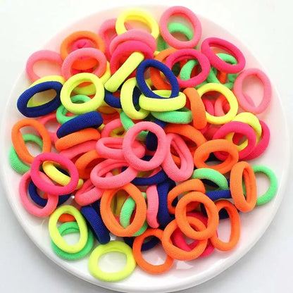 100/200PCS Colorful Nylon Elastic Hair Bands – Small Ponytail Holders for Women & Girls Hair Accessories