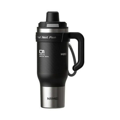 1250ml Stainless Steel Ceramic Tumbler - Large Insulated Water Bottle with Straw for Cold Drinks & Travel