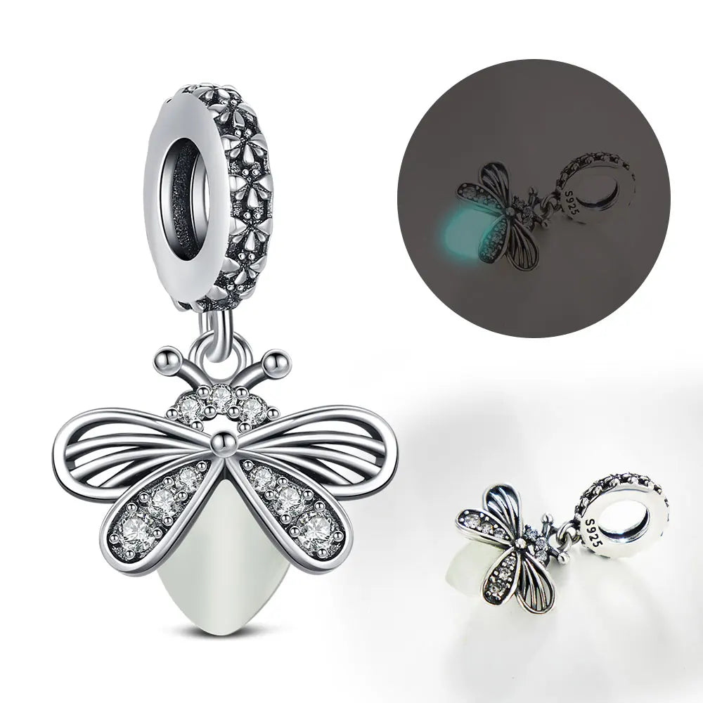 925 Sterling Silver Robot & Sea Turtle Charms Pendant — Moon Bead Bracelet Accessory, DIY Fashion Jewelry Gift for Women