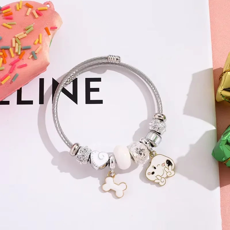 Snoopy Cartoon Bracelet – Adjustable Fashion Wristband for Kids & Adults, Cute Jewelry Gift