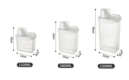 Airtight Laundry Detergent Dispenser – Clear Powder & Liquid Storage Container with Lid Jar