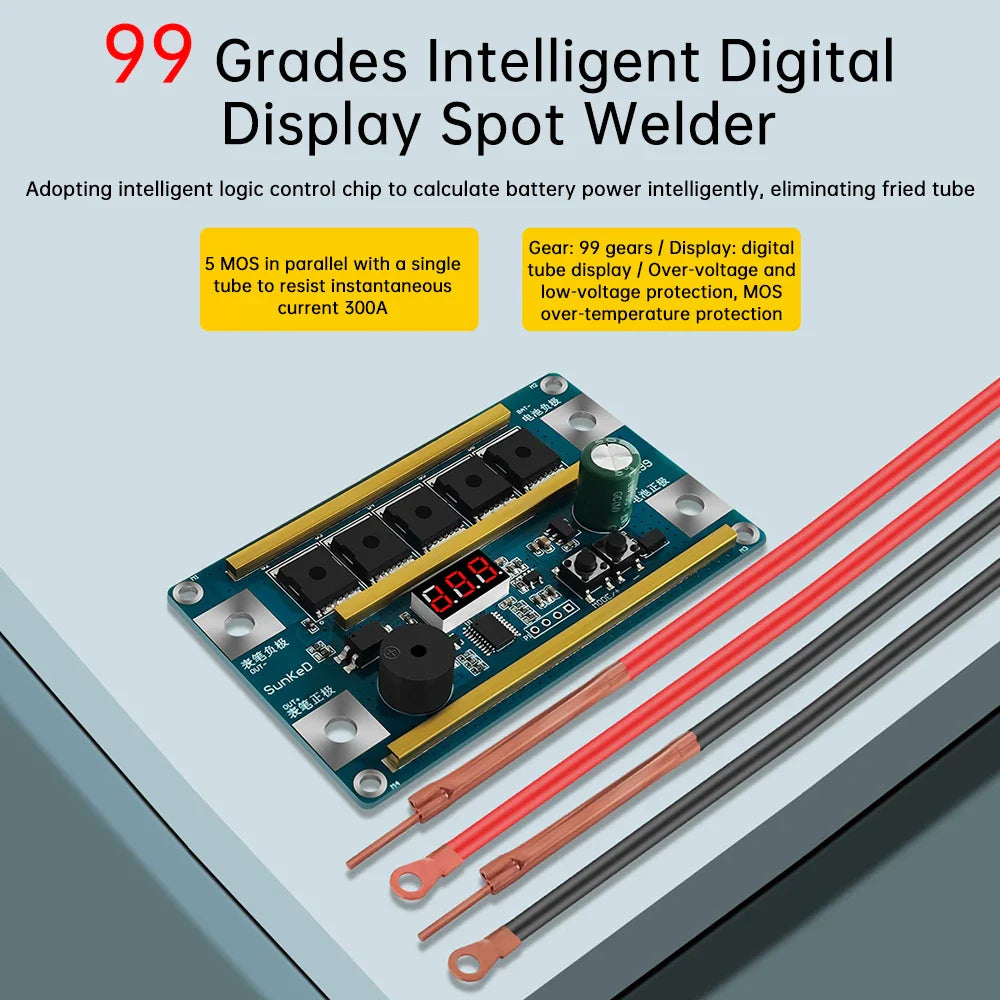 12V Spot Welder for 18650 Lithium Batteries – Portable PCB Circuit Board Soldering Machine DIY Kit
