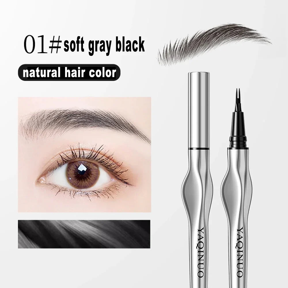2Point Wild Eyebrow Pencil – Long-Lasting Waterproof Thin Liquid Tattoo Brow Pen with Easy Grip, Korean Makeup