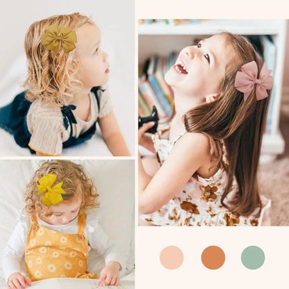 20/40PCS Candy Color Bow Hair Clips - Cute Ribbon Hairpins for Baby Girls Kids Headwear Accessories Gift Set