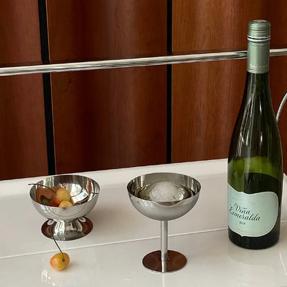 Stainless Steel Ice Cream Cups & Salad Bowls – Dessert Fruit Plate & Snack Dish