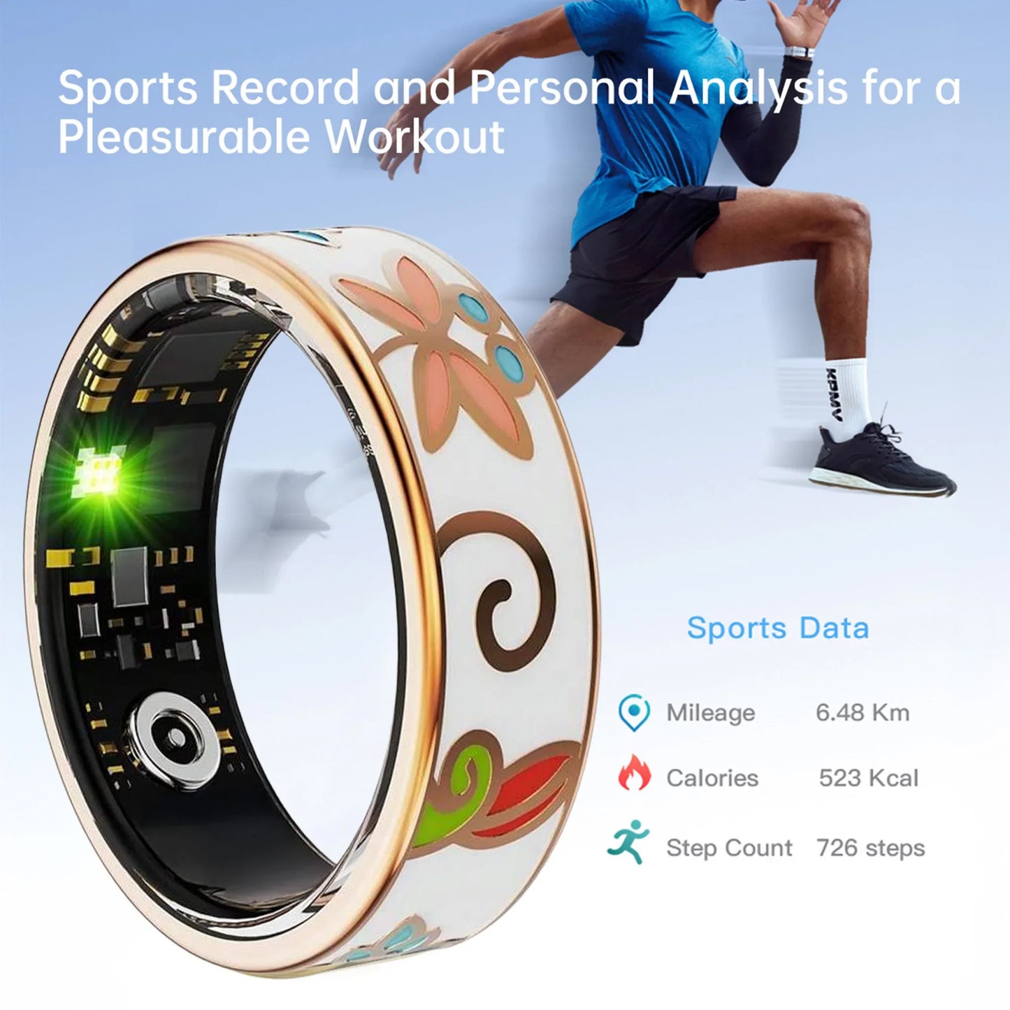 New Smart Ring 5ATM Waterproof – Wireless Call, Heart Rate, Sleep & Blood Oxygen Monitoring Fitness Tracker for Android & iOS (Unisex Gift Smart Health Ring)