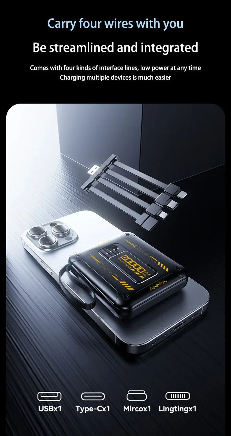 Xiaomi 50000mAh Mini Power Bank – Compact 4-in-1 High Capacity Charger with QC3.0 & PD20W for iPhone