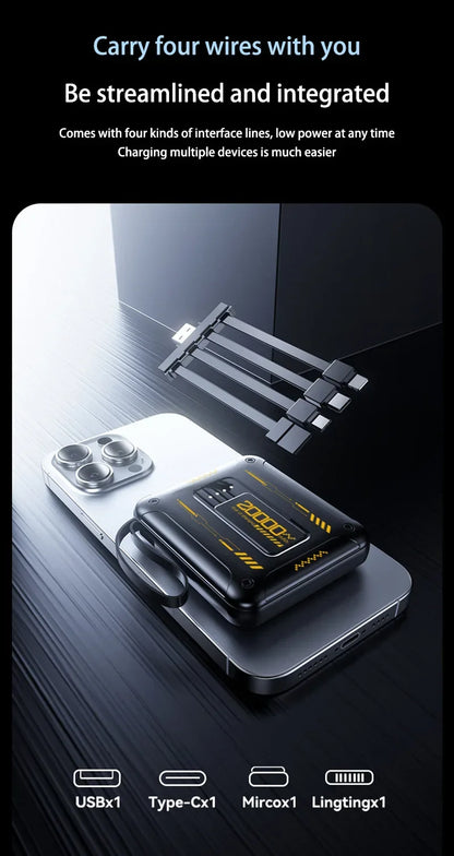 Xiaomi 50000mAh Mini Power Bank – Compact 4-in-1 High Capacity Charger with QC3.0 & PD20W for iPhone