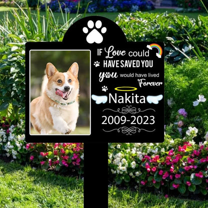 Personalized Pet Memorial Grave Marker – Dog Photo Memorial Stake for Outdoor Garden & Pet Loss Tribute