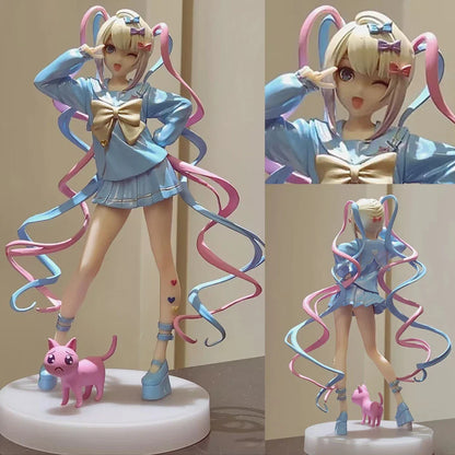 Needy Girl Overdose Anime Figure with Cat – PVC Collectible Action Toy for Birthday Gifts