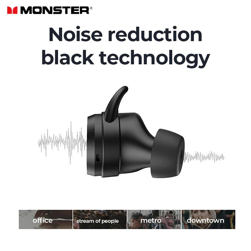 Monster Clarity 101 AirLinks TWS Earbuds – In-Ear Bluetooth Headphones with ENC Noise Cancelling, Waterproof Design & Mic