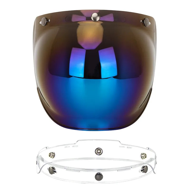 Motorcycle Helmet Bubble Visor – Anti-Fog UV Protection HD Lens for Retro Open Face Helmets