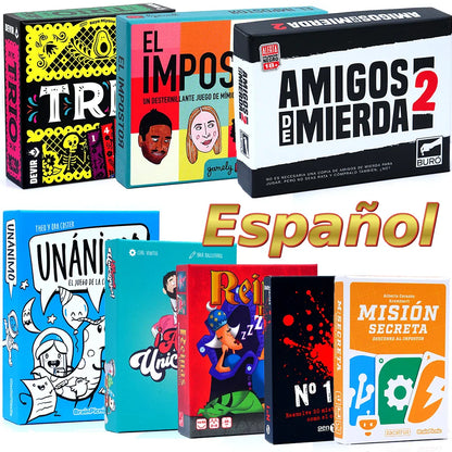 Spanish Trio Card Game Set – Party Games Including The Imposter, Arre Unicorn & More