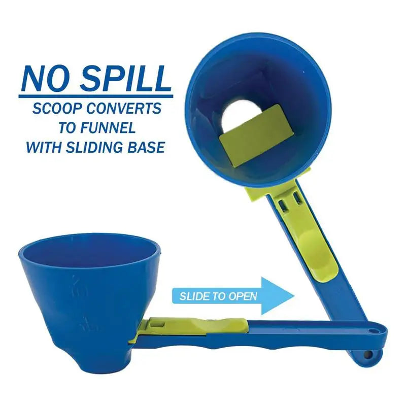 Creative No-Spill Measuring Spoon Funnel – Easy Refill Tool for Protein Powder, Sports Drinks & Baby Formula