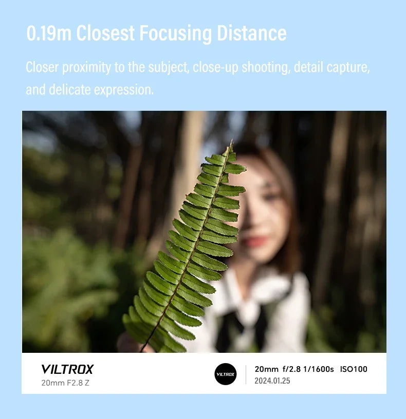 Viltrox AF 20mm F2.8 Full Frame Lens – Ultra Wide-Angle Fisheye for Sony E ZVE10, A7, A7II, A7III, Nikon Z30, Z50