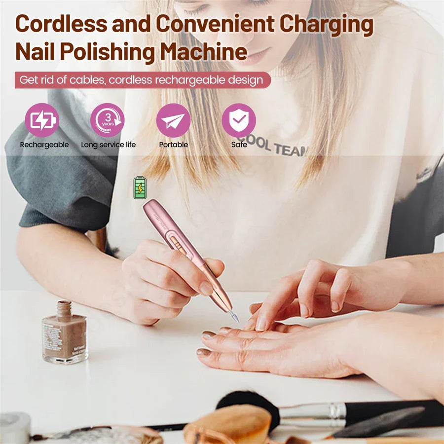 WEGOTTA Rechargeable Electric Nail File – Portable Nail Drill for Beginners, Home Manicure Tool