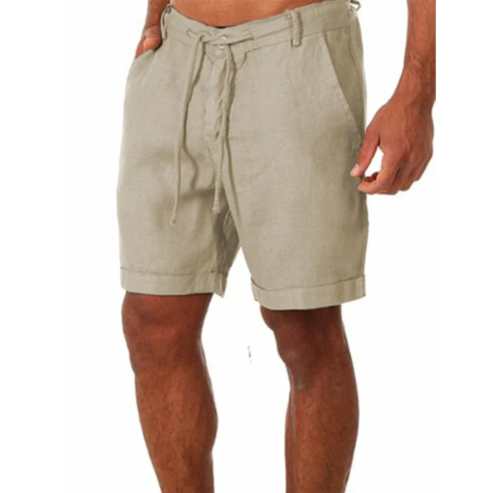 Men’s Summer Cotton Linen Shorts – Lightweight Breathable Casual Sport & Fitness Streetwear Pants