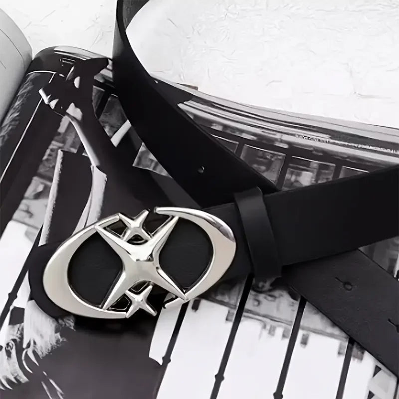 Stylish Oval Cross Buckle Belt - Durable Adjustable Unisex Fashion Accessory Gift for Men and Women