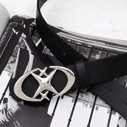 Stylish Oval Cross Buckle Belt - Durable Adjustable Unisex Fashion Accessory Gift for Men and Women