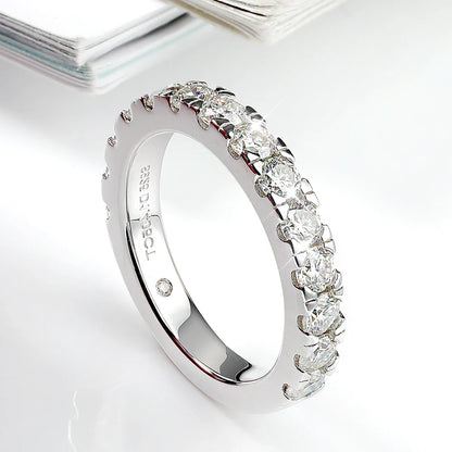 Serenity D Color VVS1 Moissanite Row Ring 1.4cttw — 100% S925 Sterling Silver Lab Diamond Ring for Women, 18K Plated Anniversary Gift