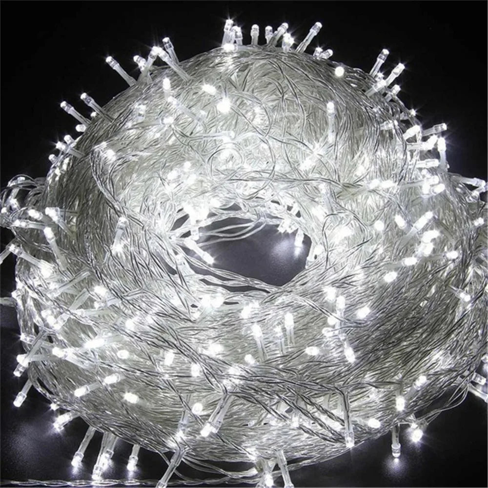 LED Christmas String Lights - 5M–100M Fairy Lights for Patio, Wedding & Holiday Decor