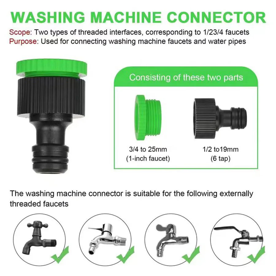 25FT–200FT Expandable Garden Hose – Lightweight Durable Watering Tool with 7-Function Spray Gun