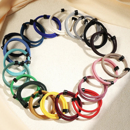 Colorful Double Adjustable Rope Bracelet – Handwoven Versatile Couple Gift