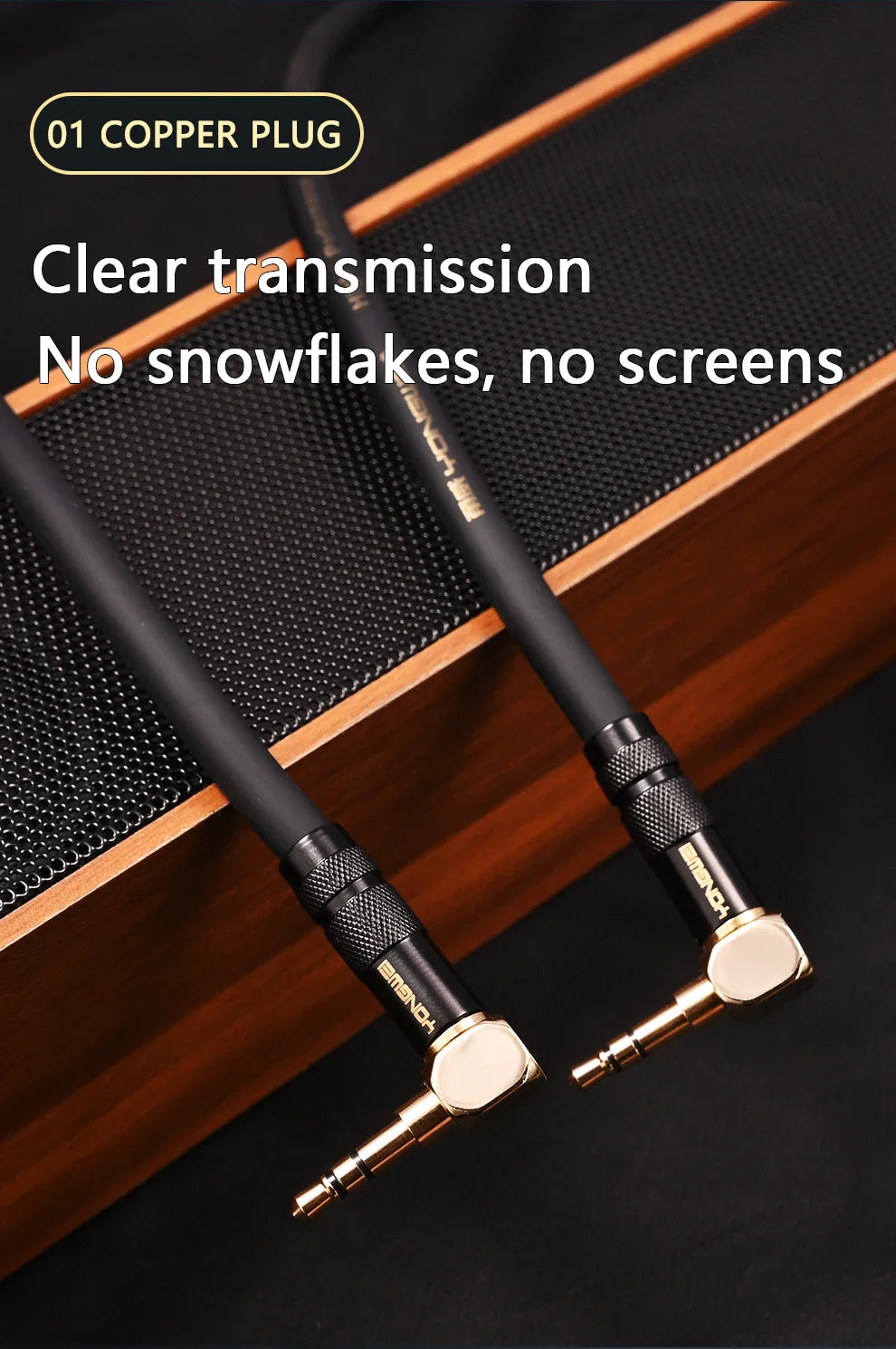 YONGWEI 3.5mm AUX Audio Cable - Straight to Curved Male-to-Male for Car, Mobile Phone, Computer, Speaker and Headset Extension