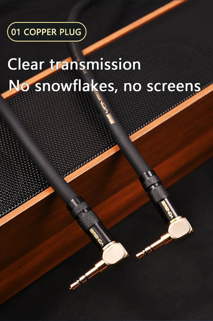 YONGWEI 3.5mm AUX Audio Cable - Straight to Curved Male-to-Male for Car, Mobile Phone, Computer, Speaker and Headset Extension
