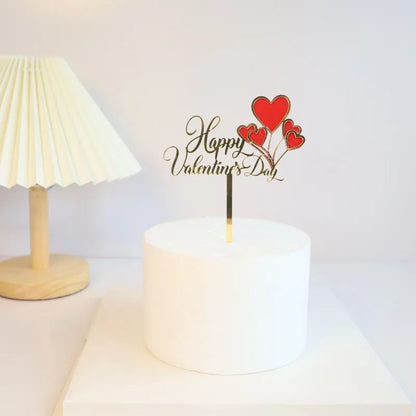 Big Red Love Cake Topper – Acrylic Wedding & Engagement Party Decoration, Valentine’s Day Love Cake Topper