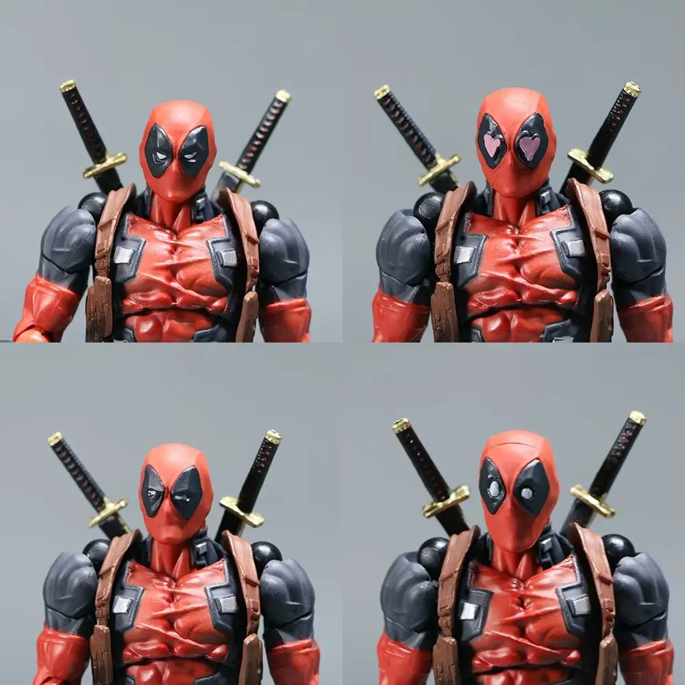 AMAZING YAMAGUCHI Deadpool & Wolverine 2.0 Action Figure – Grey Mutants Joint Movable KAIYODO Model Toy for Kids & Collectors