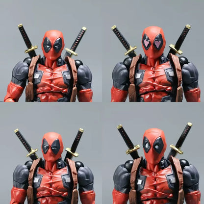 AMAZING YAMAGUCHI Deadpool & Wolverine 2.0 Action Figure – Grey Mutants Joint Movable KAIYODO Model Toy for Kids & Collectors