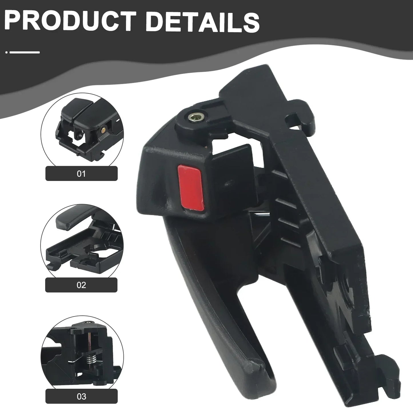 Car Interior Door Handle Replacement – For Hyundai Accent 2006–2011, Black Plastic Durable Easy Install Stable Performance Handle