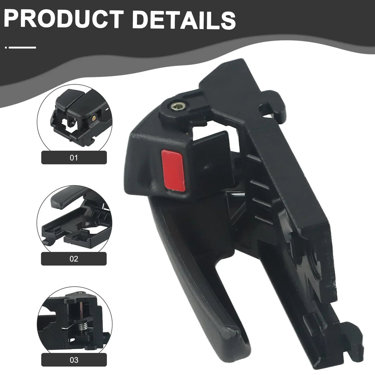 Car Interior Door Handle Replacement – For Hyundai Accent 2006–2011, Black Plastic Durable Easy Install Stable Performance Handle