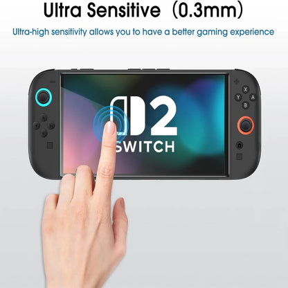 Tempered Glass Screen Protector for Nintendo Switch 2 — Includes Joystick Cap Accessories