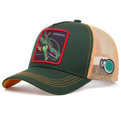 Dragon Ball Son Goku Embroidered Cap - Adjustable Hip Hop Trucker Mesh Sun Visor Hat for Men & Travel