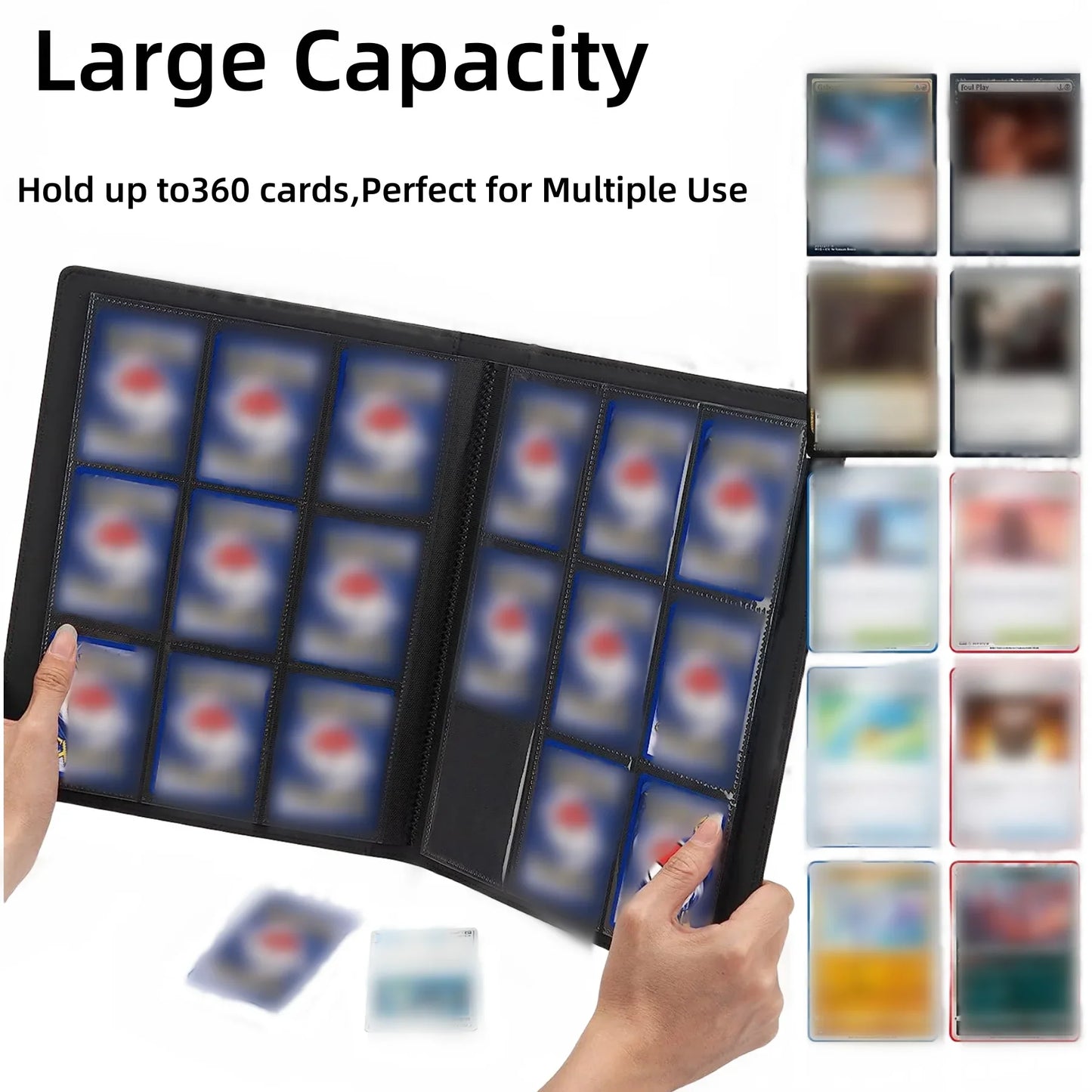 360 Pocket Trading Card Binder – 9 Pocket Side-Loading Album for Yugioh, MTG & TCG Cards