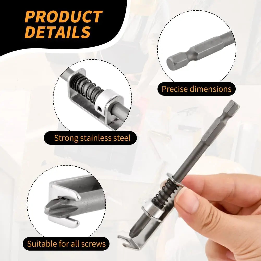 Spring-Loaded Screw Holder Set – Anti-Drop Drill Bit Clamp for Phillips Screwdriver Bits, Secure Fastening & Precision Repair Tool