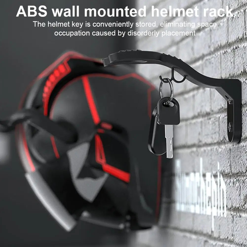 Motorcycle Helmet Holder Wall Mount - Head Gear Hook & Hat Hanger Stand for Helmets, Football & Bicycle Caps