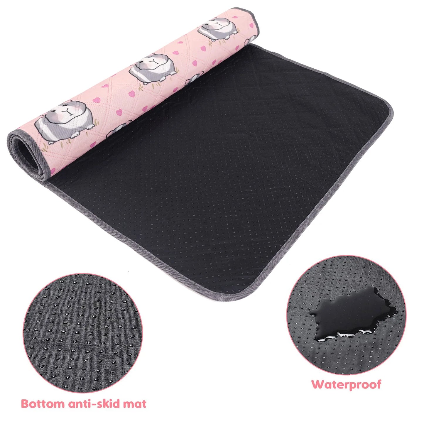 Guinea Pig Cage Mat – Washable Waterproof Absorbent Pee Pad & Non-Slip Bedding for Small Pets and Hamsters