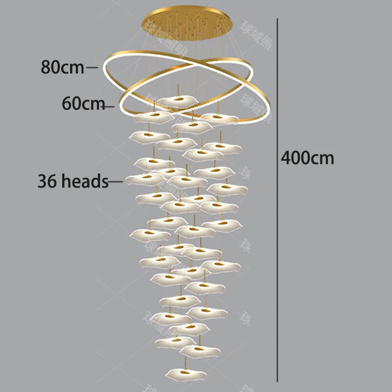 Nordic Stair Chandelier Pendant Light – Modern Ceiling Lighting for Living Room, Bedroom & Dining Room Home Interior Decoration Fixture